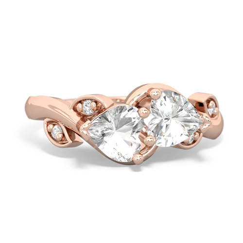 white topaz-white topaz floral keepsake ring