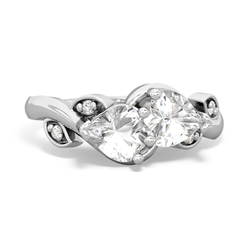 white topaz-white topaz floral keepsake ring