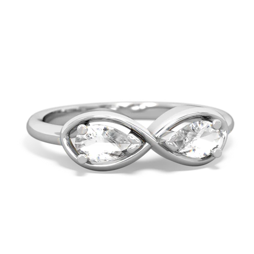 White Topaz Genuine White Topaz with Genuine White Topaz Infinity ring Ring