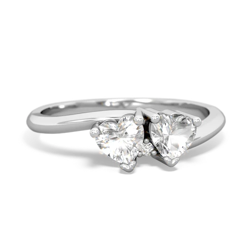 White Topaz Genuine White Topaz with Genuine White Topaz Sweetheart's Promise ring Ring