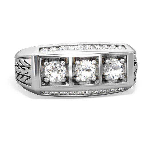 sapphire-white topaz three stone ring