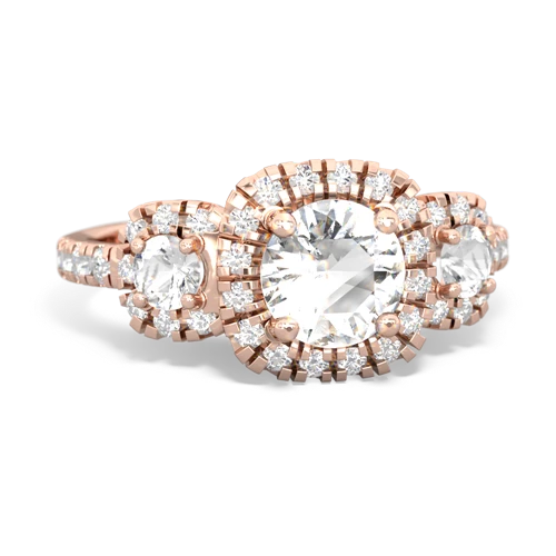 White Topaz Genuine White Topaz with Genuine White Topaz and Lab Created Pink Sapphire Regal Halo ring Ring