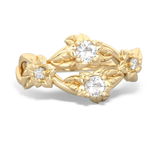 White Topaz Genuine White Topaz with Genuine White Topaz Sparkling Bouquet ring Ring