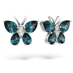 Alexandrite Butterfly 14K White Gold earrings E2215