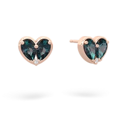 Alexandrite 'Our Heart' 14K Rose Gold earrings E5072