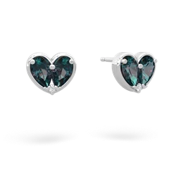 Alexandrite 'Our Heart' 14K White Gold earrings E5072