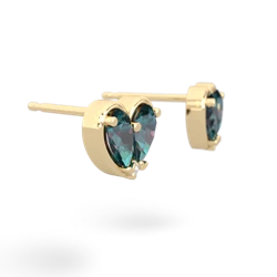 Alexandrite 'Our Heart' 14K Yellow Gold earrings E5072