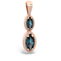 Alexandrite Antique-Style Halo 14K Rose Gold pendant P5700