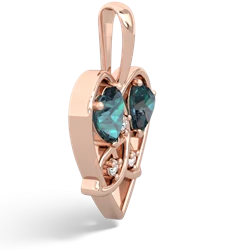 Alexandrite Celtic Trinity Heart 14K Rose Gold pendant P5331