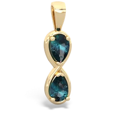 Alexandrite Infinity 14K Yellow Gold pendant P5050