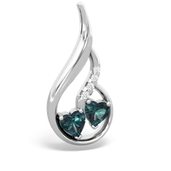 Alexandrite Keepsake Curves 14K White Gold pendant P5450