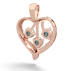 Alexandrite Glowing Heart 14K Rose Gold pendant P2233