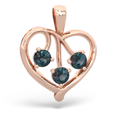 Emerald Glowing Heart 14K Rose Gold pendant P2233