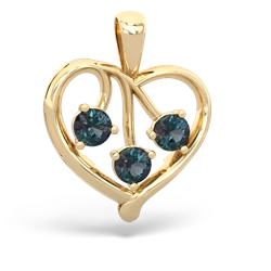 Peridot Glowing Heart 14K Yellow Gold pendant P2233