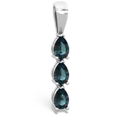 London Topaz Dew Drops 14K White Gold pendant P2251