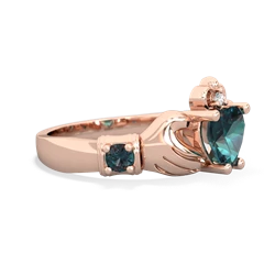 Amethyst Claddagh Keepsake 14K Rose Gold ring R5245