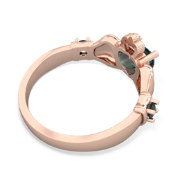 Blue Topaz Claddagh Keepsake 14K Rose Gold ring R5245