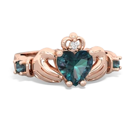 Peridot Claddagh Keepsake 14K Rose Gold ring R5245