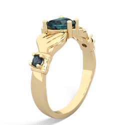 Blue Topaz Claddagh Keepsake 14K Yellow Gold ring R5245