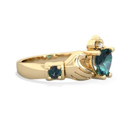 Lab Emerald Claddagh Keepsake 14K Yellow Gold ring R5245