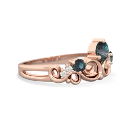Aquamarine Crown Keepsake 14K Rose Gold ring R5740