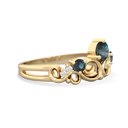 Lab Sapphire Crown Keepsake 14K Yellow Gold ring R5740