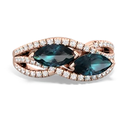 Alexandrite Diamond Rivers 14K Rose Gold ring R3070