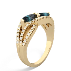 Alexandrite Diamond Rivers 14K Yellow Gold ring R3070