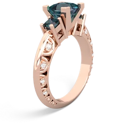 Peridot Eternal Embrace Engagement 14K Rose Gold ring C2001