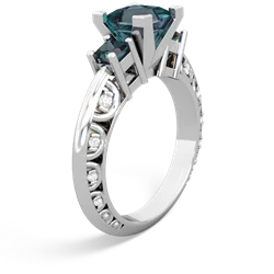 Blue Topaz Eternal Embrace Engagement 14K White Gold ring C2001