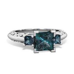 Blue Topaz Eternal Embrace Engagement 14K White Gold ring C2001