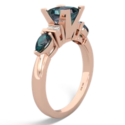 Smoky Quartz 6Mm Princess Eternal Embrace Engagement 14K Rose Gold ring C2002