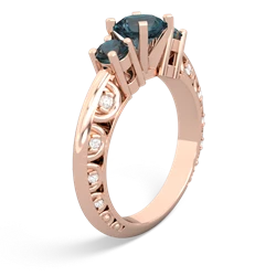 Alexandrite Art Deco Eternal Embrace Engagement 14K Rose Gold ring C2003