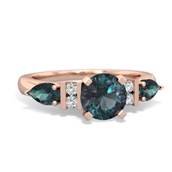 Sapphire 6Mm Round Eternal Embrace Engagement 14K Rose Gold ring R2005