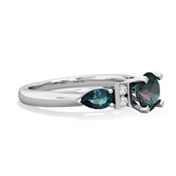 Jade 6Mm Round Eternal Embrace Engagement 14K White Gold ring R2005