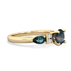 Emerald 6Mm Round Eternal Embrace Engagement 14K Yellow Gold ring R2005