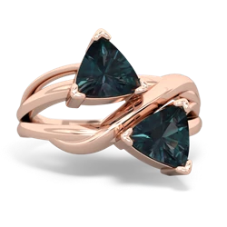 Alexandrite Split Band Swirl 14K Rose Gold ring R2341