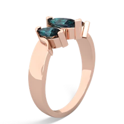 Aquamarine Three Peeks 14K Rose Gold ring R2433