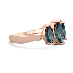 Lab Pink Sapphire Three Peeks 14K Rose Gold ring R2433