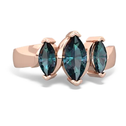 Lab Sapphire Three Peeks 14K Rose Gold ring R2433