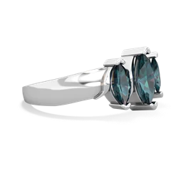 White Topaz Three Peeks 14K White Gold ring R2433