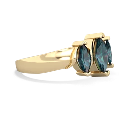 Pink Tourmaline Three Peeks 14K Yellow Gold ring R2433