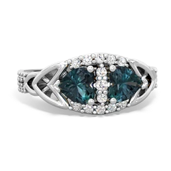 Alexandrite Sparkling Celtic Knot 14K White Gold ring R2645