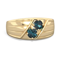 Alexandrite Men's Streamline 14K Yellow Gold ring R0460