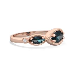 Lab Pink Sapphire Milgrain Marquise 14K Rose Gold ring R5700