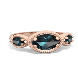 Tanzanite Milgrain Marquise 14K Rose Gold ring R5700