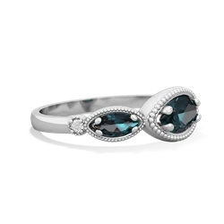 Aquamarine Milgrain Marquise 14K White Gold ring R5700