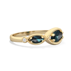 Onyx Milgrain Marquise 14K Yellow Gold ring R5700