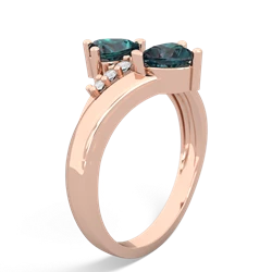 Alexandrite Heart To Heart 14K Rose Gold ring R2064