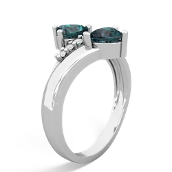 Alexandrite Heart To Heart 14K White Gold ring R2064